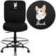 Black Fabric |#| EMB Big & Tall 400 lb. Rated High Back Black Fabric Ergonomic Drafting Chair