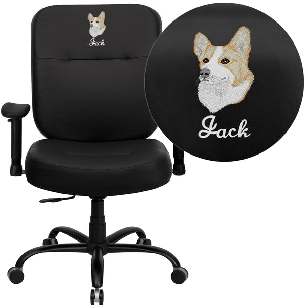 Black LeatherSoft |#| EMB Big & Tall 400 lb. Rated High Back Black LeatherSoft Ergonomic Office Chair