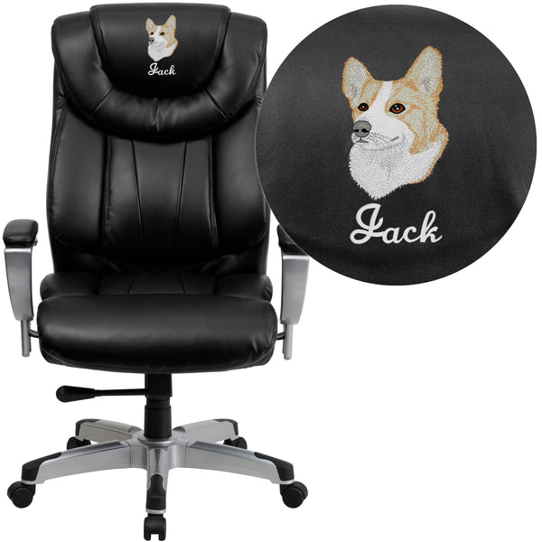 Black LeatherSoft |#| EMB Big & Tall 400 lb. Rated High Back Black LeatherSoft Ergonomic Office Chair