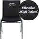 Black Vinyl |#| Embroidered Heavy Duty Black Vinyl Stack Chair - Reception Furniture