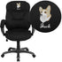 Embroidered High Back LeatherSoft Contemporary Executive Swivel Ergonomic Office Chair with Silver Nylon Base and Arms