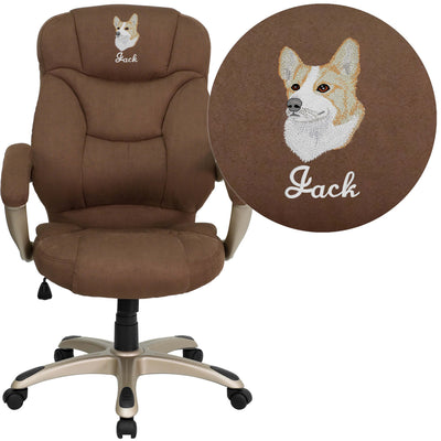 Embroidered High Back Contemporary Executive Swivel Ergonomic Office Chair - View 2