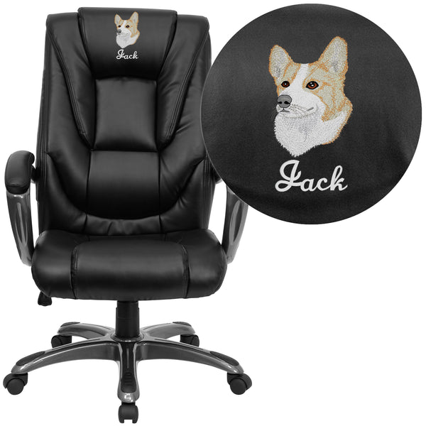EMB High Back Black LeatherSoft Layered Executive Swivel Ergonomic Office Chair