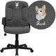 Gray |#| Embroidered Mid-Back Gray Fabric Executive Swivel Office Chair with Nylon Arms
