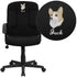 Embroidered Mid-Back Fabric Executive Swivel Office Chair with Nylon Arms