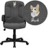 Embroidered Mid-Back Fabric Executive Swivel Office Chair with Nylon Arms