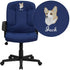 Embroidered Mid-Back Fabric Executive Swivel Office Chair with Nylon Arms