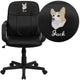 Embroidered Mid-Back Black Glove Vinyl Executive Swivel Office Chair with Arms