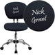 Gray |#| Embroidered Mid-Back Gray Mesh Padded Swivel Task Office Chair with Chrome Base