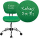Bright Green |#| EMB Mid-Back Bright Green Mesh Padded Swivel Task Office Chair with Chrome Base
