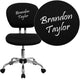 Black |#| Embroidered Mid-Back Black Mesh Padded Swivel Task Office Chair with Chrome Base
