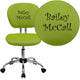 Apple Green |#| EMB Mid-Back Apple Green Mesh Padded Swivel Task Office Chair with Chrome Base