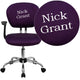 Purple |#| EMB Mid-Back Purple Mesh Padded Swivel Task Office Chair w/ Chrome Base and Arms