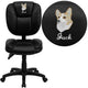 Black LeatherSoft |#| EMB Mid-Back Black LeatherSoft Multifunction Pillow Cushioned Office Chair