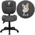 Embroidered Mid-Back Multifunction Swivel Ergonomic Task Office Chair with Pillow Top Cushioning