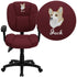 Embroidered Mid-Back Multifunction Swivel Ergonomic Task Office Chair with Pillow Top Cushioning and Adjustable Arms