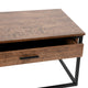 2 Piece Nesting Coffee Tables Set in Walnut with Black Steel Sled Style Frames