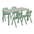Light Gray Woodgrain/Sage |#| 5 PC Plastic Activity Table and 4 Chairs Set, 10.5"Seat Height-Sage