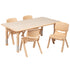 Natural |#| 23.625"W x 47.25"L Rectangle Natural Plastic Activity Table Set with 4 Chairs