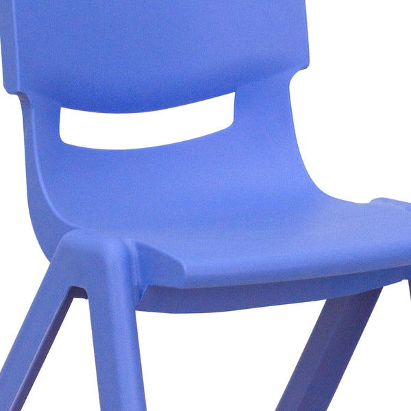 Blue |#| 23.625"W x 47.25"L Rectangular Blue Plastic Activity Table Set with 6 Chairs