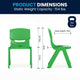 Green |#| 23.625"W x 47.25"L Rectangular Green Plastic Activity Table Set with 6 Chairs