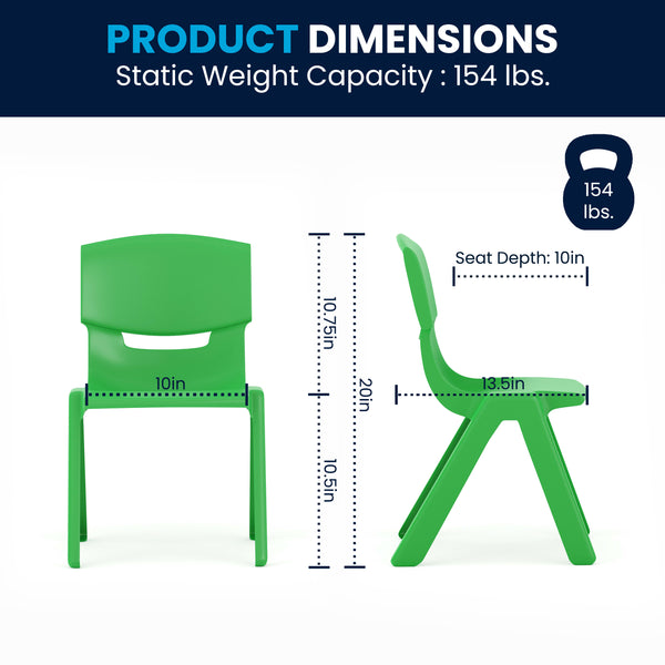 Green |#| 23.625"W x 47.25"L Rectangular Green Plastic Activity Table Set with 6 Chairs