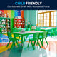 Green |#| 23.625"W x 47.25"L Rectangular Green Plastic Activity Table Set with 6 Chairs