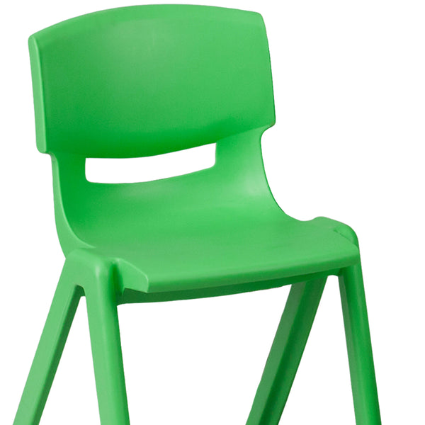 Green |#| 23.625"W x 47.25"L Rectangular Green Plastic Activity Table Set with 6 Chairs