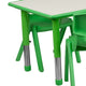 Green |#| 23.625"W x 47.25"L Rectangular Green Plastic Activity Table Set with 6 Chairs
