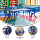 Blue |#| 23.625"W x 47.25"L Rectangular Blue Plastic Activity Table Set with 6 Chairs
