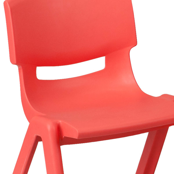 Red |#| 23.625"W x 47.25"L Rectangular Red Plastic Activity Table Set with 6 Chairs