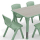 Light Gray Woodgrain/Sage |#| 7 PC Plastic Activity Table and 6 Chairs Set, 10.5"Seat Height-Sage