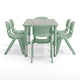 Light Gray Woodgrain/Sage |#| 7 PC Plastic Activity Table and 6 Chairs Set, 10.5"Seat Height-Sage