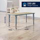 Natural Woodgrain/Dusty Blue |#| 7 PC Plastic Activity Table and 6 Chairs Set, 10.5"Seat Height-Dusty Blue
