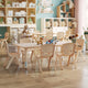 Natural |#| 23.625"W x 47.25"L Rectangle Natural Plastic Activity Table Set with 6 Chairs