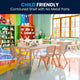 Natural |#| 23.625"W x 47.25"L Rectangle Natural Plastic Activity Table Set with 6 Chairs