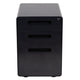 Black |#| Ergonomic 3-Drawer Mobile Locking Filing Cabinet Storage Organizer-Black