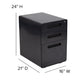 Black |#| Ergonomic 3-Drawer Mobile Locking Filing Cabinet Storage Organizer-Black