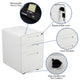 White |#| Ergonomic 3-Drawer Mobile Locking Filing Cabinet Storage Organizer-White