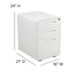 White |#| Ergonomic 3-Drawer Mobile Locking Filing Cabinet Storage Organizer-White