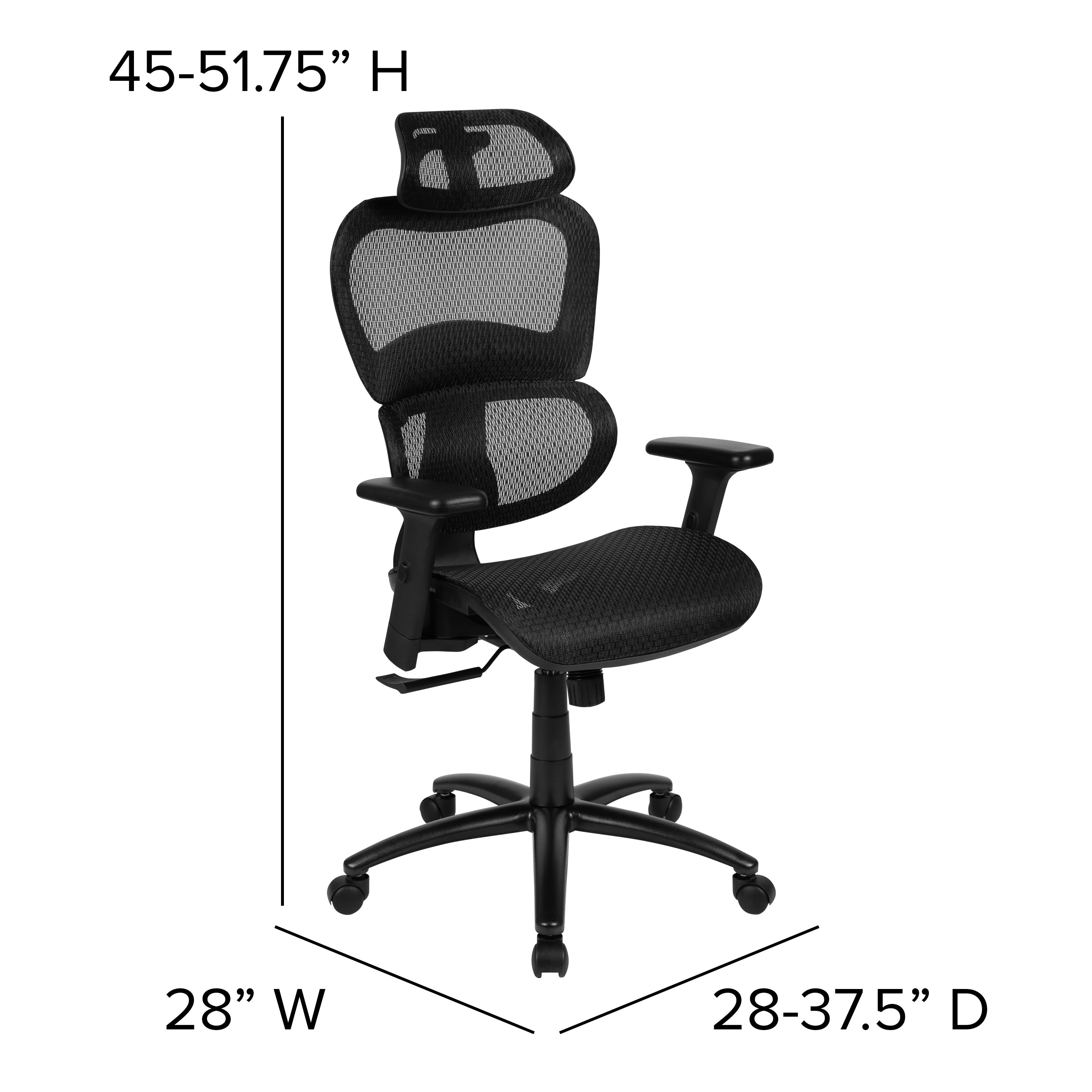 Flash Furniture Ergonomic Mesh Office Chair with Lumbar Support Synchro Tilt Adjustable Gray
