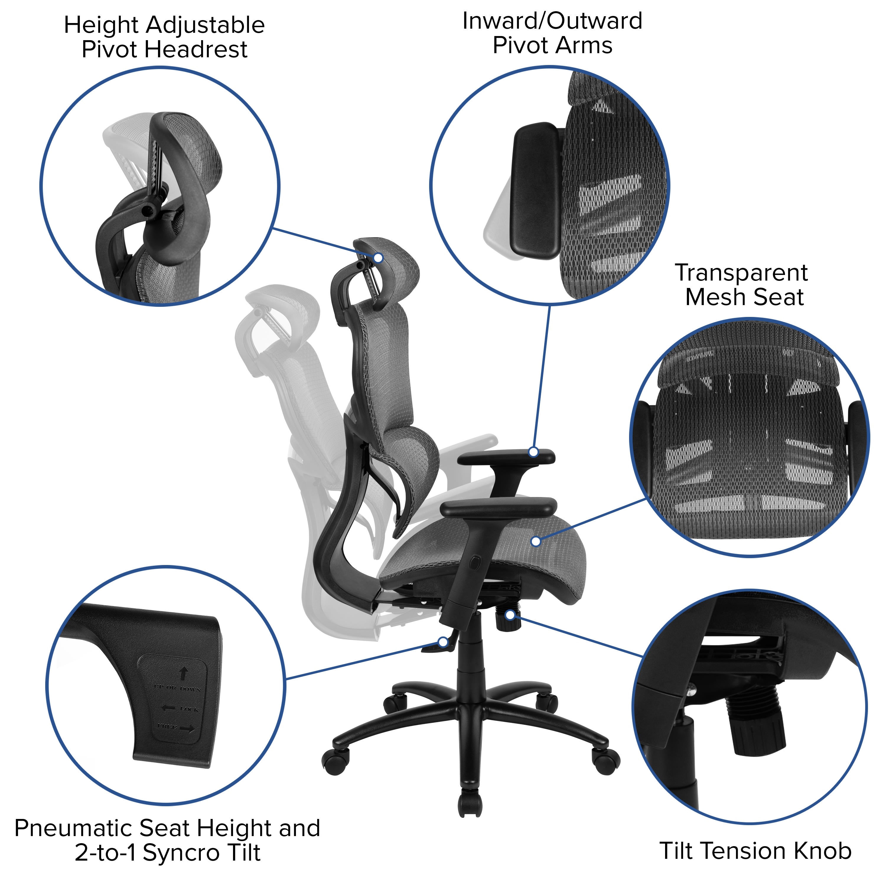 Ergonomic clearance chair tilt