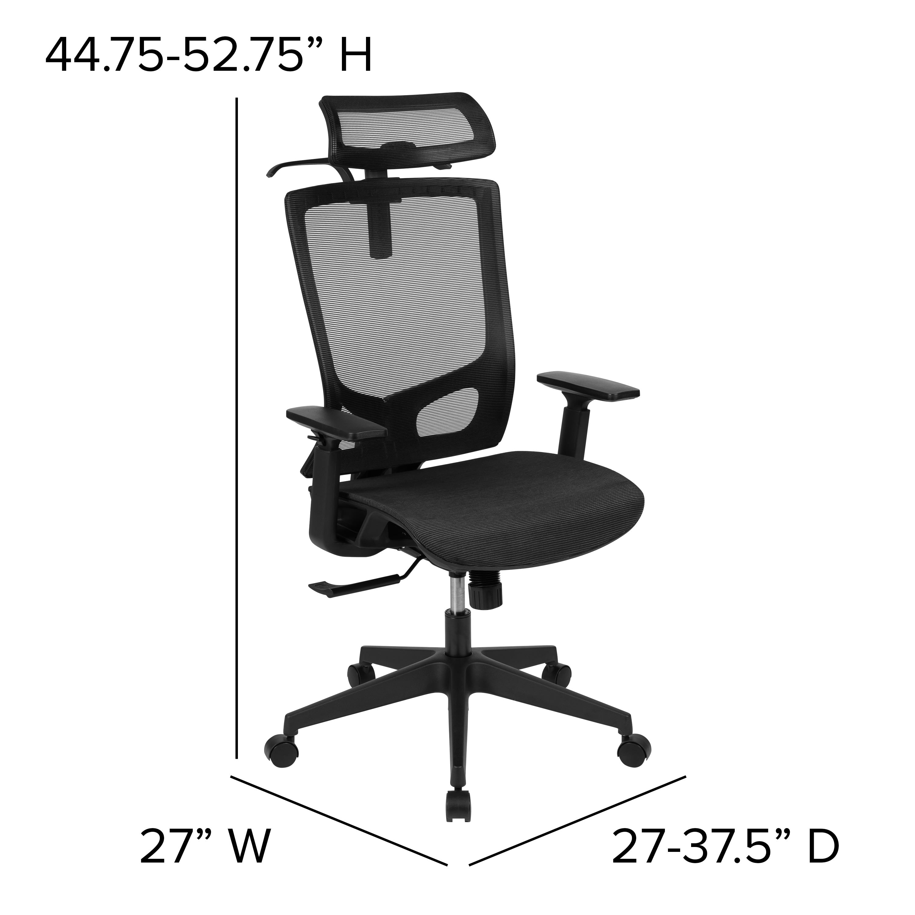 Office chair shop width adjustable arms