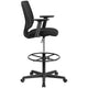 Mid-Back Mesh Drafting Chair w/ Black Fabric Seat, Adjustable Foot Ring and Arms