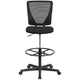 Mid-Back Mesh Drafting Chair with Black Fabric Seat and Adjustable Foot Ring