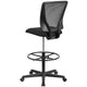 Mid-Back Mesh Drafting Chair with Black Fabric Seat and Adjustable Foot Ring