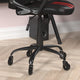 Adjustable 360° Swivel Gaming Chair with Roller Style Wheels in Black and Red