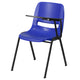 Blue |#| Blue Ergonomic Shell Chair with Left Handed Flip-Up Tablet Arm