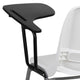 White |#| White Ergonomic Shell Chair with Left Handed Flip-Up Tablet - Tablet Arm Desk