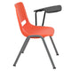 Orange |#| Orange Ergonomic Shell Chair with Left Handed Flip-Up Tablet - Tablet Arm Desk